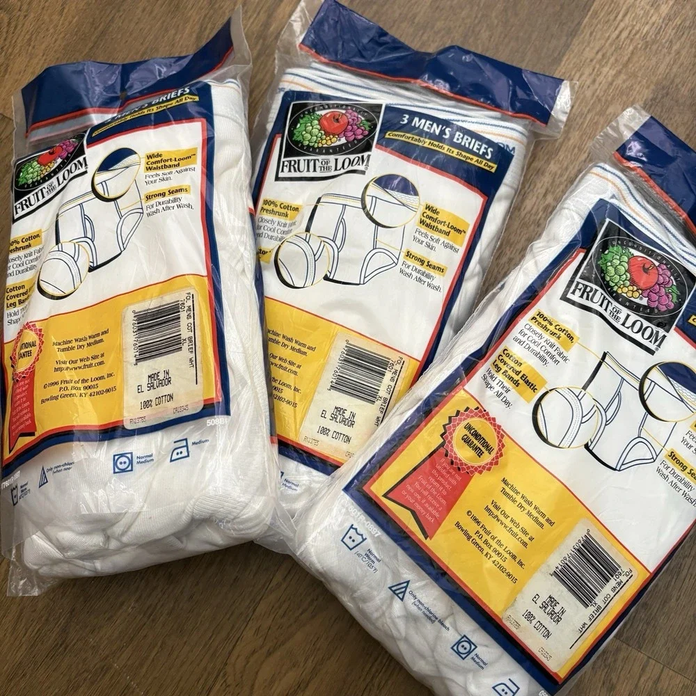 Vtg 90s Fruit of the Loom Men's Briefs XL White, 3 Pair 3 Packs + 1 Pack 7 Pairs